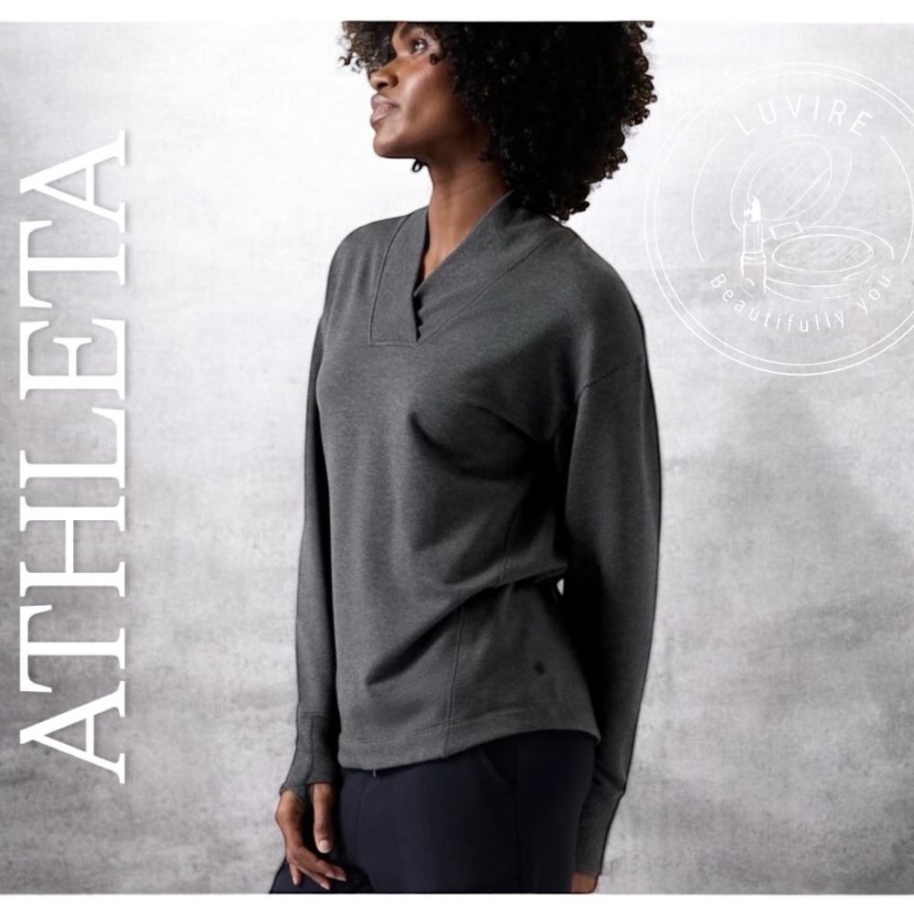 Athleta Clarity V-Neck Sweatshirt - Small [A003]